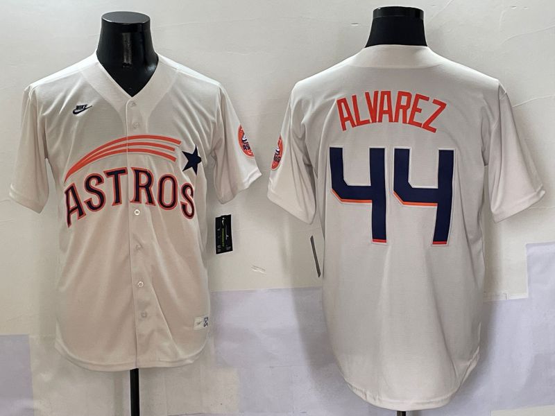 Men Houston Astros #44 Alvarez Cream Five generations Joint Name 2025 Nike MLB Jersey style 1